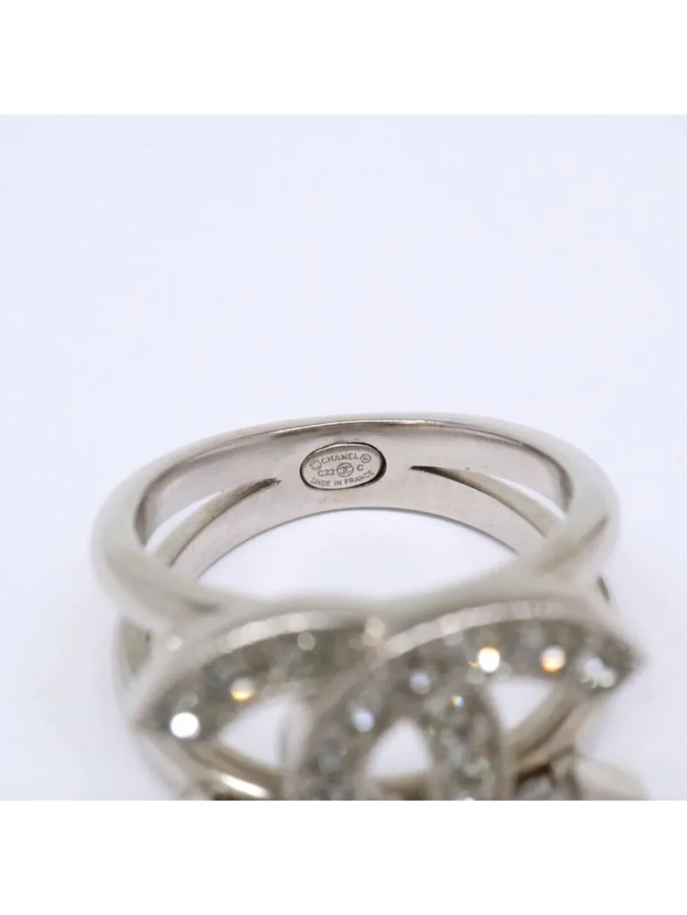 Chanel Rhinestone CC Logo Ring - Picture 7 of 9